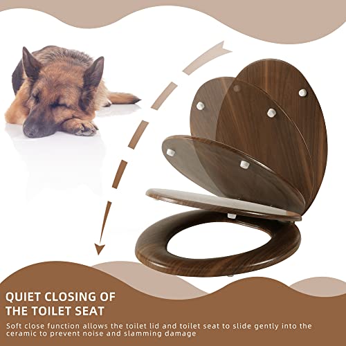 Angol Shiold Elongated Molded Wood Toilet Seat with Quiet Close and Quick Release Hinges D969984