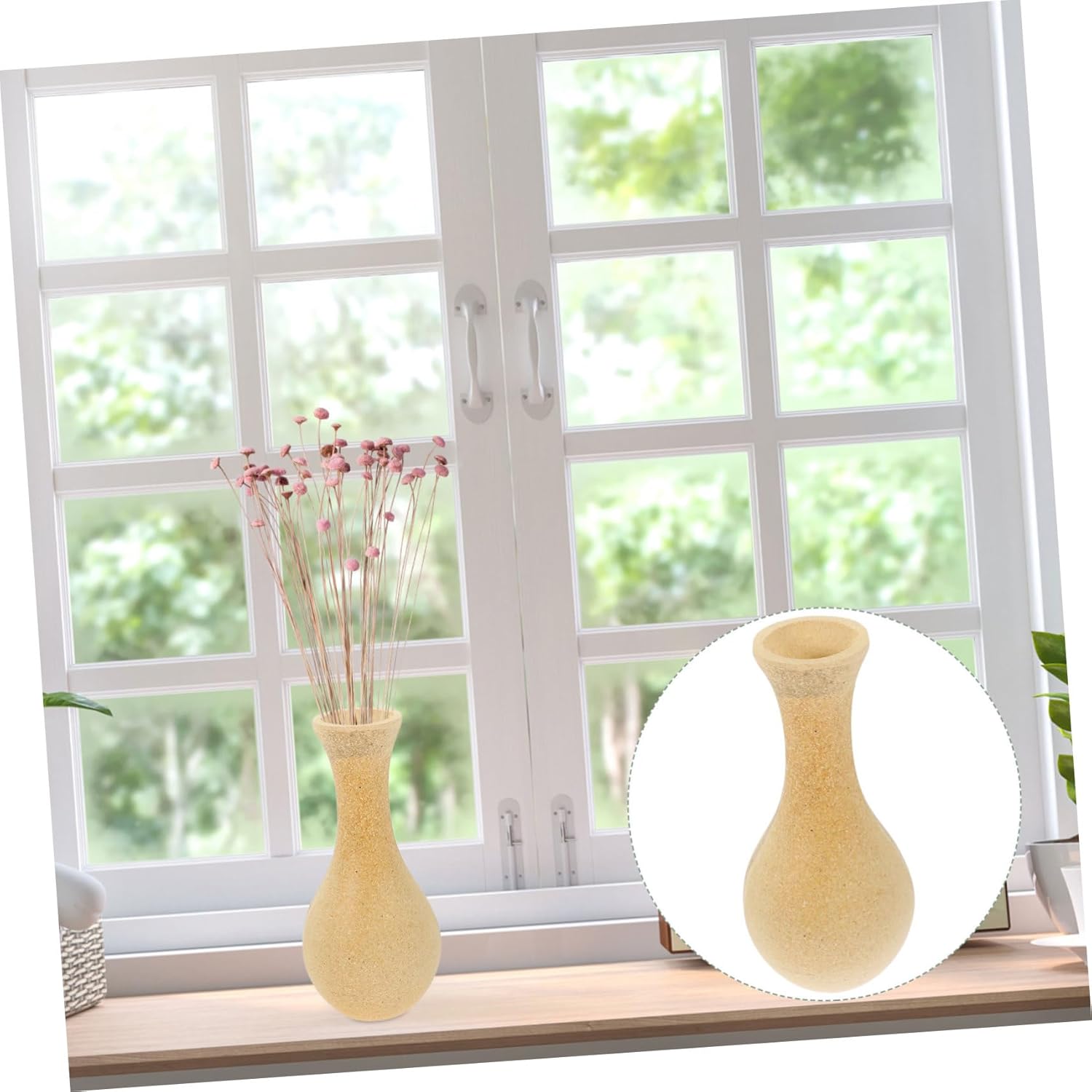 Artibetter Retro Distressed Wooden Vase for Desk Decor S3673