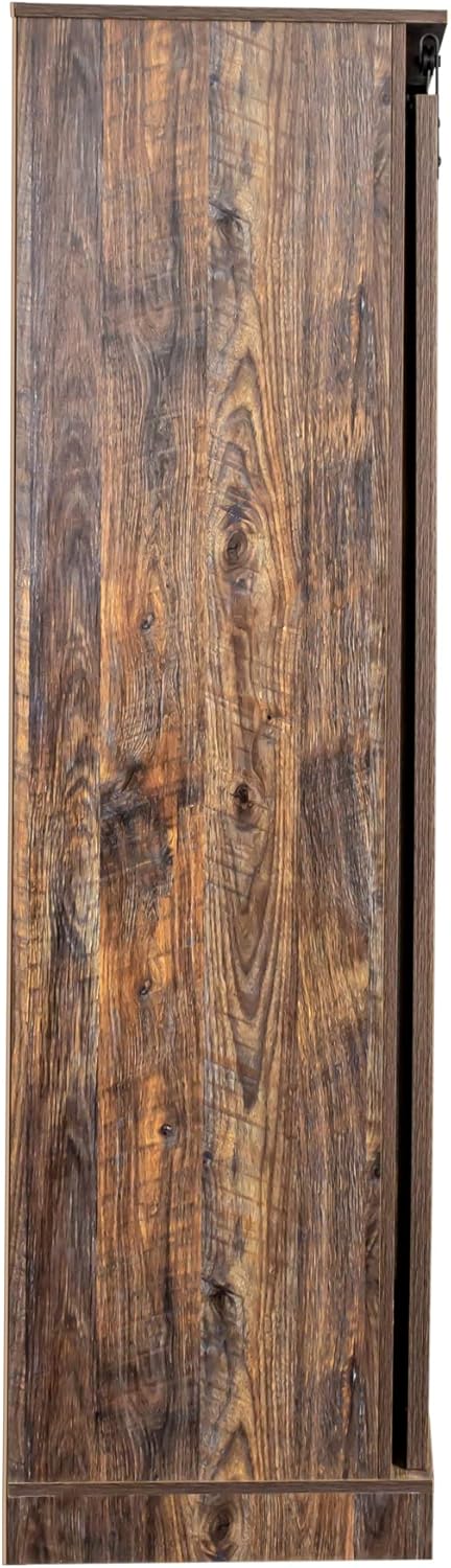 Tall Storage Cabinet Country Wood with Sliding Door U244789