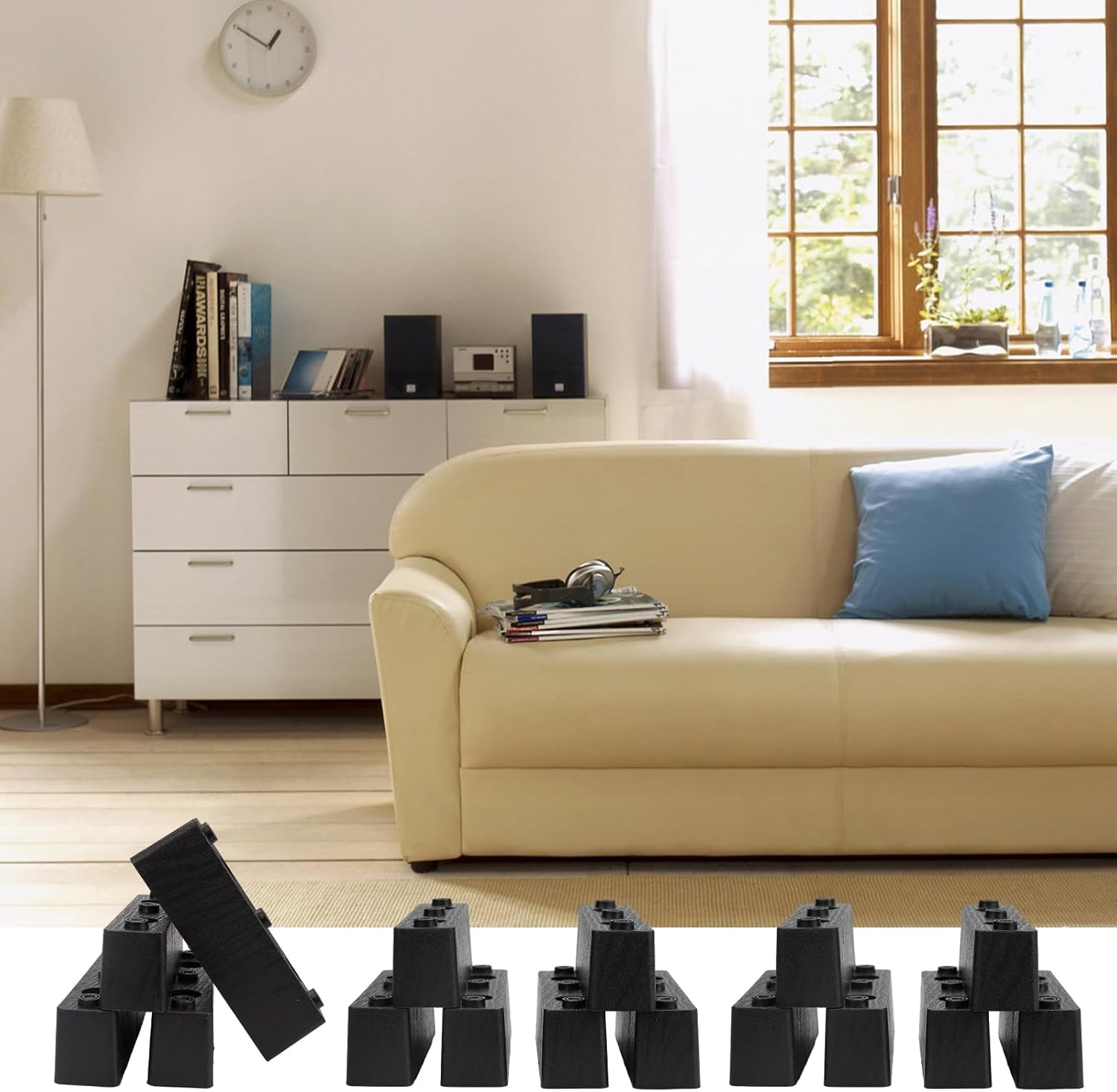 Set of 16 Furniture Legs Kit, 4.7 Inch Modern DIY Risers with Screws I184546