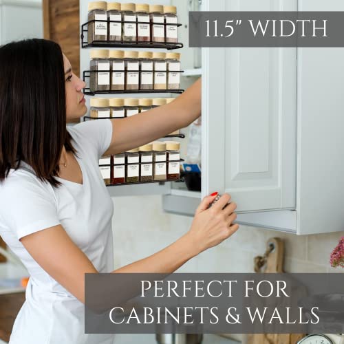 ZICOTO Space Saving Spice Rack Organizer for Cabinets or Wall Mounts, Set of 4 V622