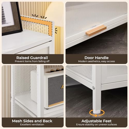 5 Shelf White Storage Cabinet with Door W345
