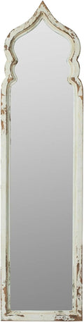 CC Home Furnishings Vintage Weathered White Full Length Floor Mirror - 6'
