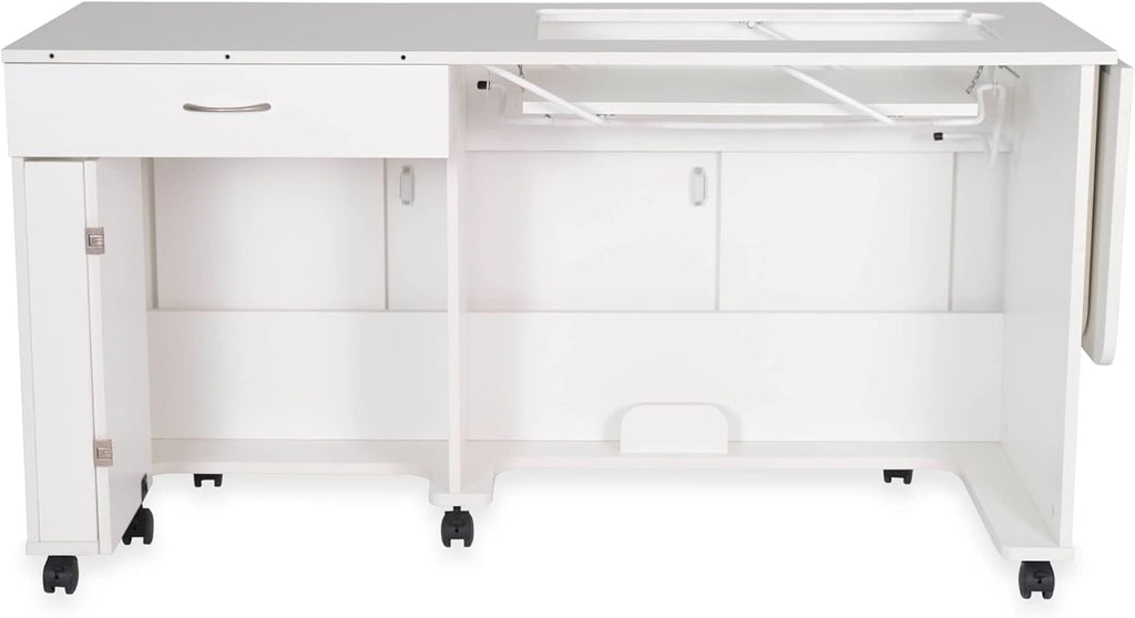 Arrow Classic Sewing Furniture Christa Sewing Cabinet with Locking Wheels and Manual Machine Lift B993