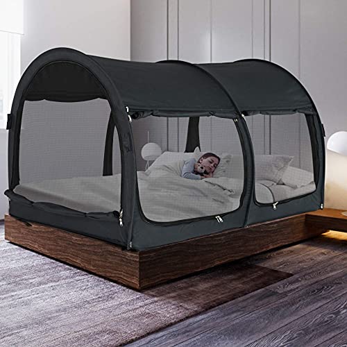 Alvantor Bed Canopy Twin Size Pop Up Privacy Tent Indoor Portable Gray K106