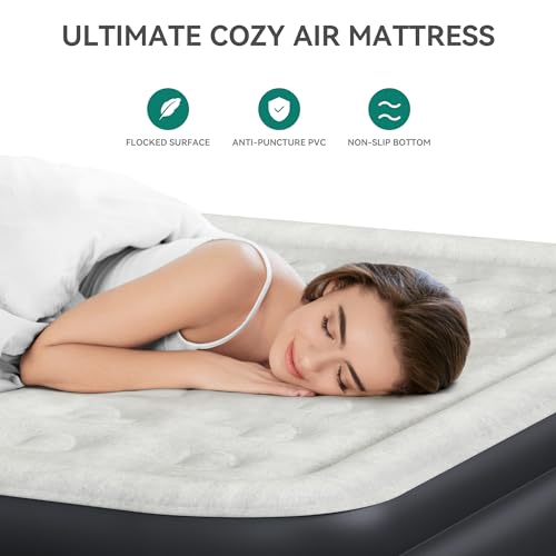 YITAHOME Queen Air Mattress with Built-in Pump and Headboard G273