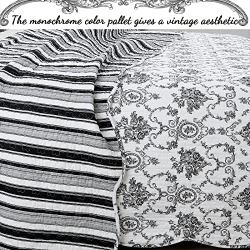 Cozy Line Home Fashions French Medallion 100% Cotton Quilt Set Queen Q4733