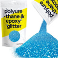 Hemway Polyurethane & Epoxy Resin Glitter 100g / 3.5oz Metallic Crystal Flake Additive for Flooring Jewelry Tumblers Glass Pigment - Extra Chunky (1/24" 0.040" 1mm) - Fluorescent Blue