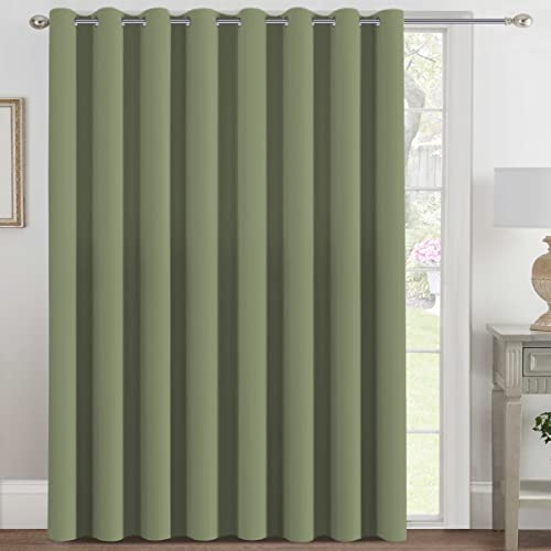 H.VERSAILTEX Blackout Curtain for Living Room Thermal Insulated Window Treatment Curtain Extra Long 96 inch Length Energy Saving Solid Grommet Top Blackout Drape, One Panel, Green Bay, 52" W x 96" L