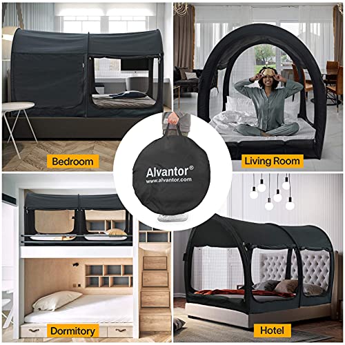Alvantor Bed Canopy Twin Size Pop Up Privacy Tent Indoor Portable Gray K106