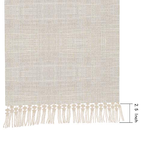 Burgundy Tassel Table Runner 14x72 inches T577