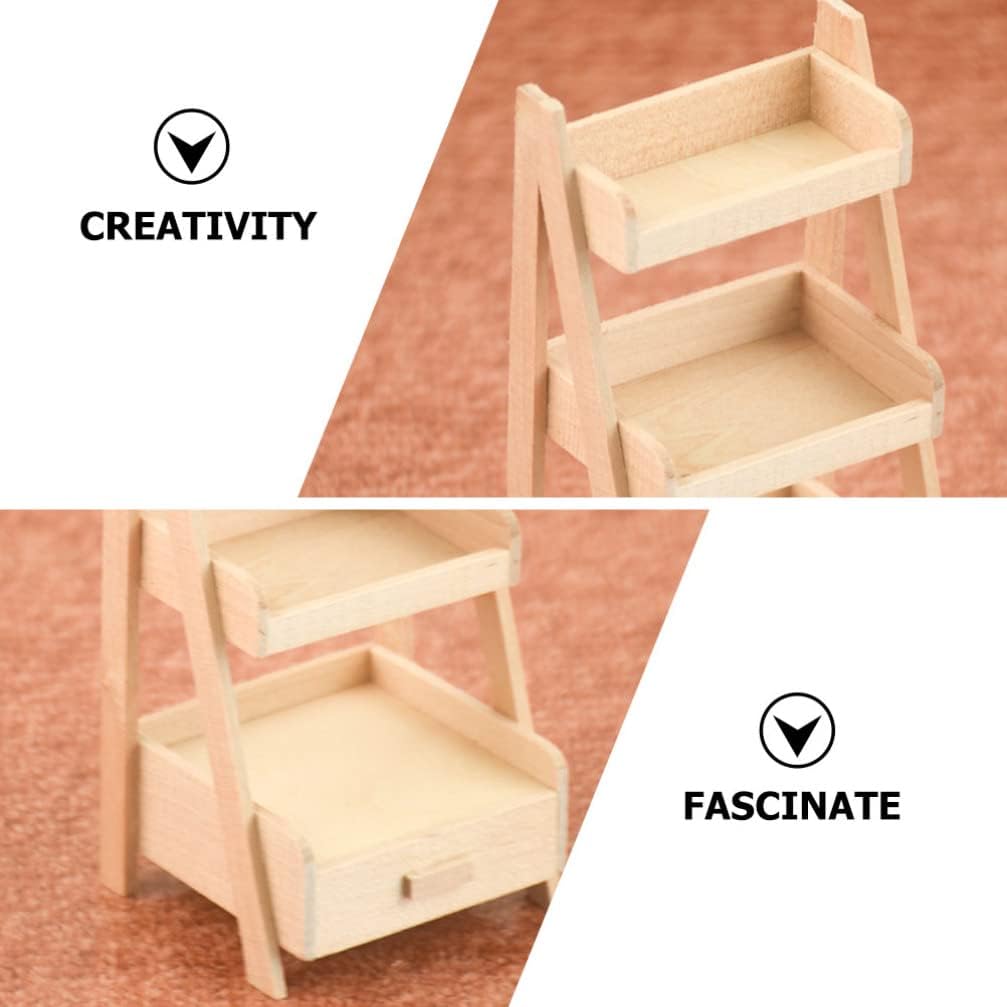 2pcs Doll House Rack Wear-Resistant Miniature Shelf Mini Furniture U78091