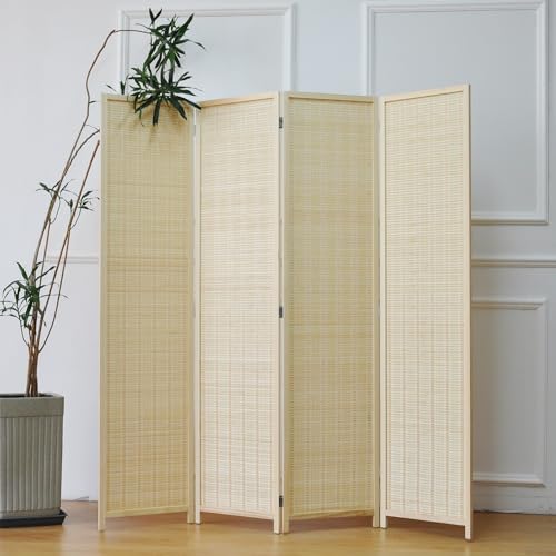 Bamboo Room Divider Screen 5 Panel Folding, 67"H x 76.75"W K9269