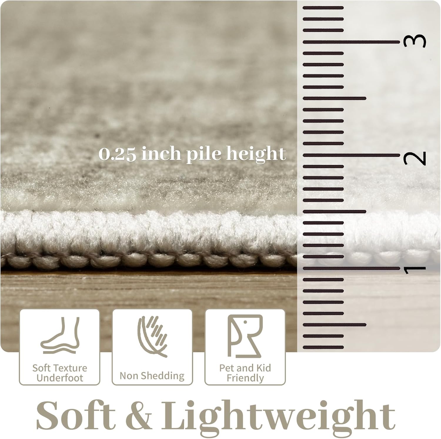 Washable 8x10 Abstract Area Rug for Living Room Bedroom (Grey) K415