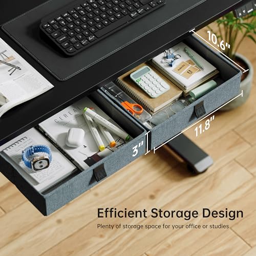 Standing Desk with 2 Drawers, Adjustable Height, White O451