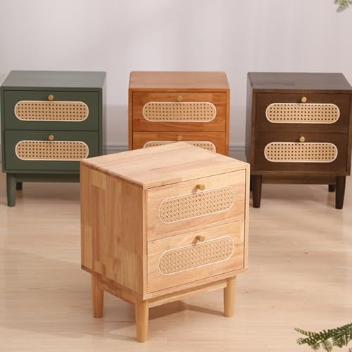 Bed Side Table with 2 Drawers for Bedroom, Small Spaces Y29676