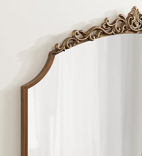 Kate and Laurel Arendahl Ornate Arched Scallop Mirror, 24 x 36, Antique Gold P8364
