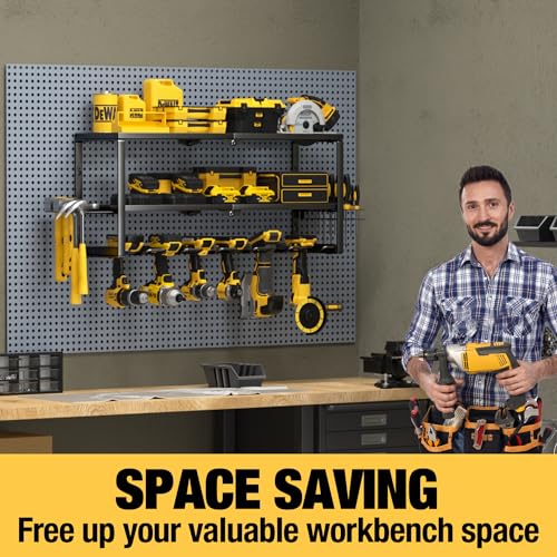 YYR Heavy Duty Power Tool Organizer Wall Mount, 32 Inch 8 Slots D296458