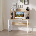 Computer Desk with Hutch, Home Office Desk with Bookshelf, Writing Study Desk, Modern Computer Workstation PC Laptop Desk 47.25" L x 23.5" W x 55" H Office Desk, Home Office Desk with Storage Shelves