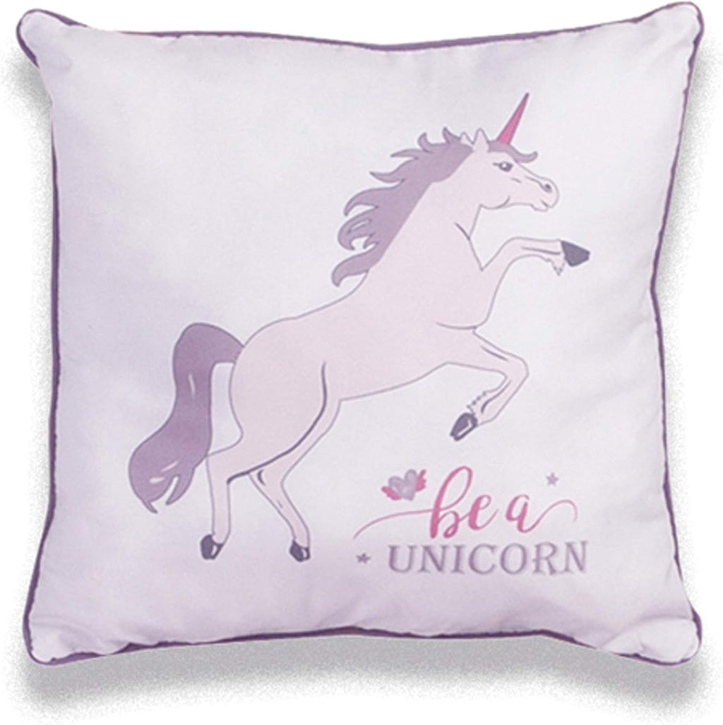 Floral Unicorn Kids Comforter Set Twin Size, 5-Piece Bedding with Throws and Pillow Shams F128