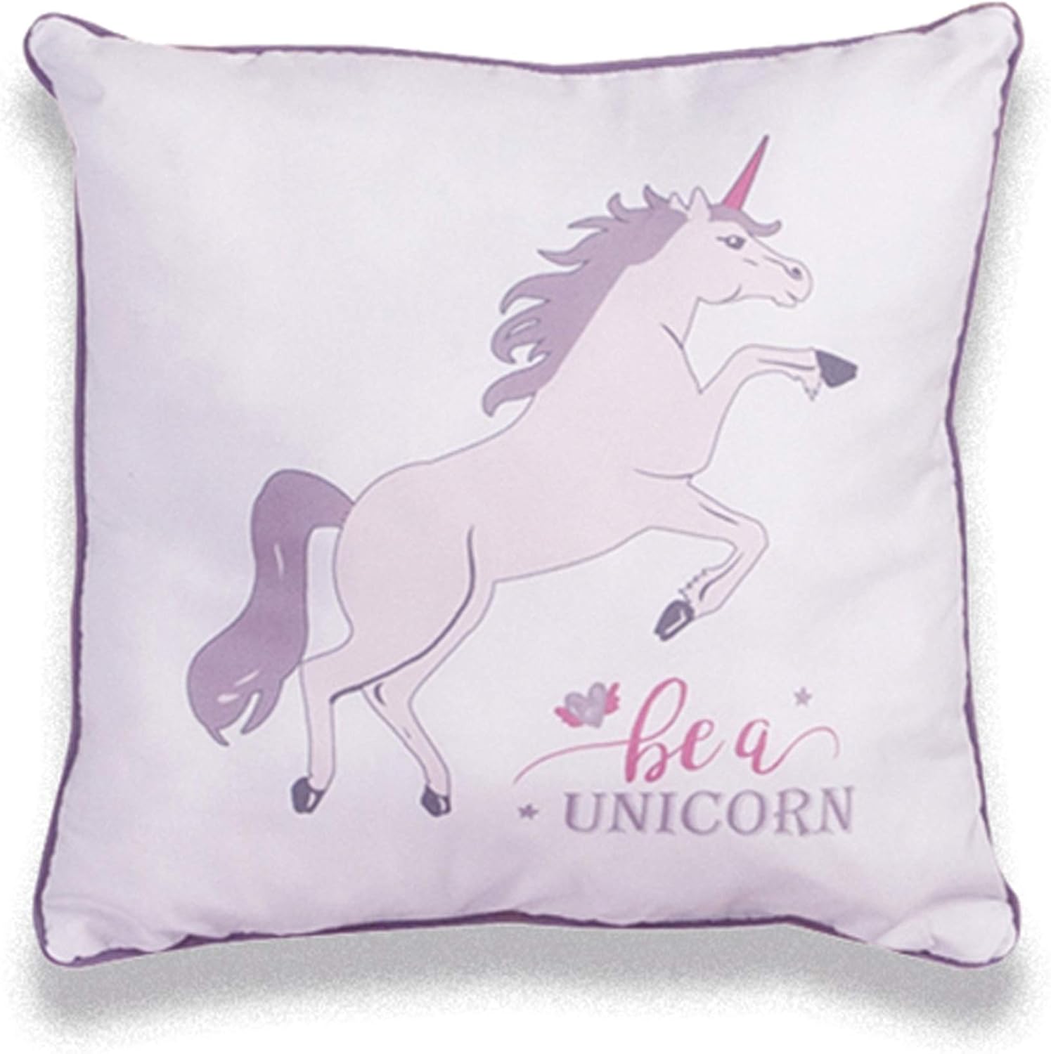 Floral Unicorn Kids Comforter Set Twin Size, 5-Piece Bedding with Throws and Pillow Shams F128