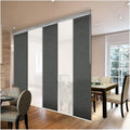 Artisanal Attic Partitions & Panels, Featuring Room Divider with Panel Track System, 5 Panel Blinds and Track Width Adjustable from 58-110", Steel, 110" L X 4.25" D X 94" H