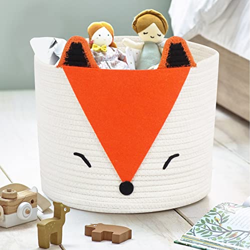 T&T Homewares Orange Fox Storage Basket - Medium for Diapers, Laundry, Toys P1692