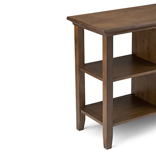 SIMPLIHOME Redmond Solid Wood 54" Console Sofa Table with Storage, Hickory Brown V557618