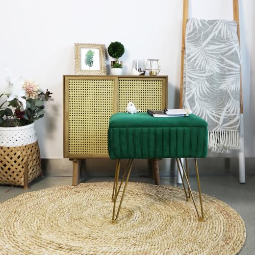 Velvet Vanity Stool with Back for Makeup (White) T465