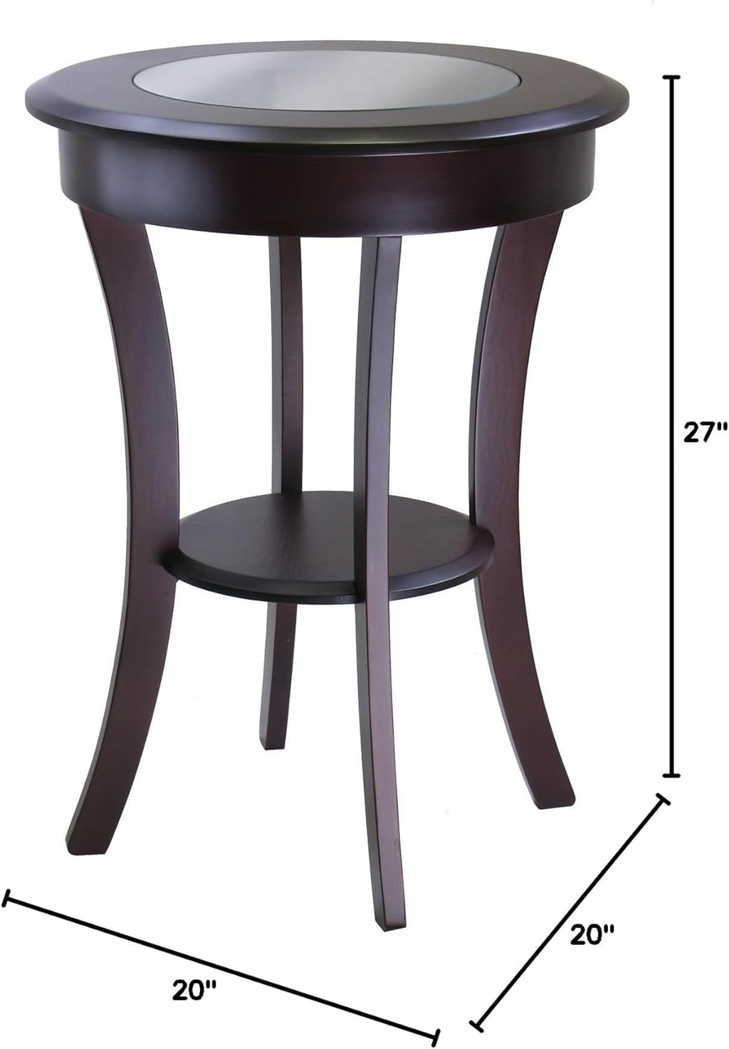 Cappuccino Cassie Wooden Round Accent Table D43025