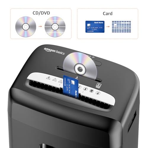 Amazon Basics 6 Sheet Micro Cut Paper and Credit Card Shredder, Black O8410