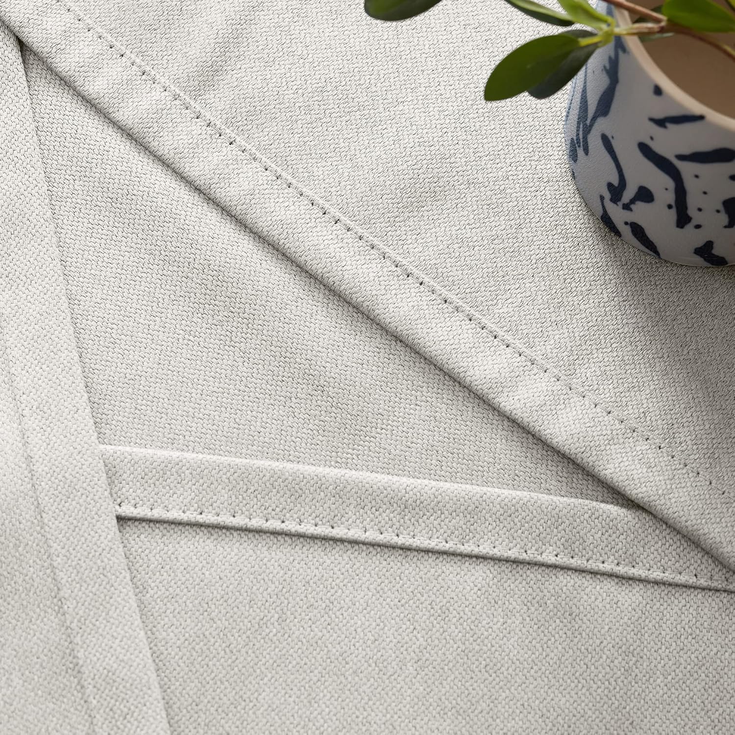 Faux Linen Total Blackout Extra Long Curtain, 2 Story for High Ceiling, Silver White, 1 Panel, 52 x 144 Inch G553