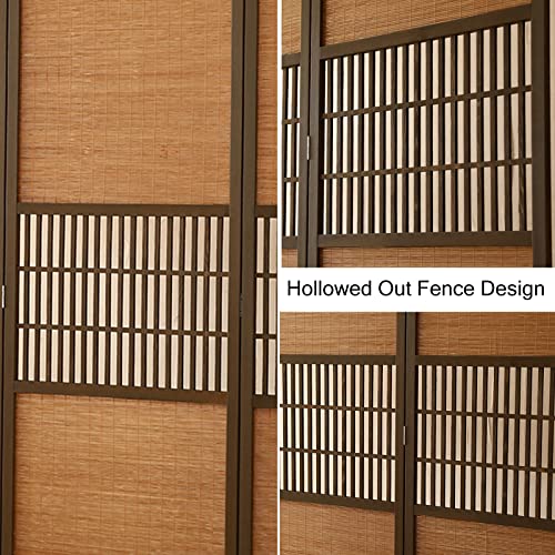 Room Privacy Screen Divider 4 Panel Folding Bamboo Partition Wall, 170cm Tall N49136