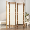 Bedroom Furniture Folding 5-Panel Room Divider 78.7" Bamboo and Canvas,Bamboo Room Divider Foldable Privacy Screen for Home and Garden