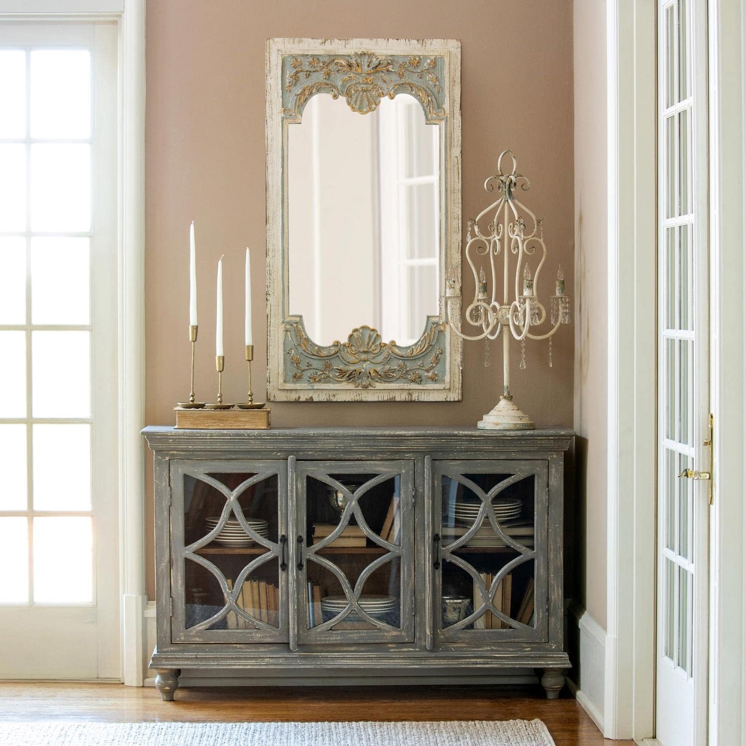 Park Hill Collection Country French Coquille Carved Wood Mirror O369628