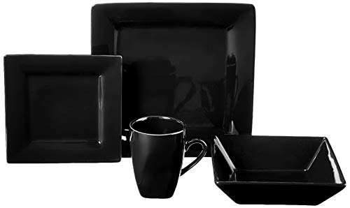 10 Strawberry Street Nova Square 45 pc Dinnerware Set, Black W525592