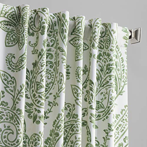 HPD Half Price Drapes Printed Room Darkening Curtains 50 x 63, Tea Time China Blue H354