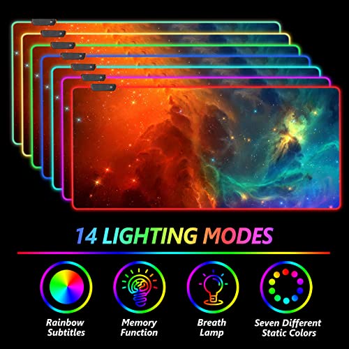 AIMSA RGB Gaming Mouse Pad Large, Extended Desk Mat, Non-Slip Waterproof E140