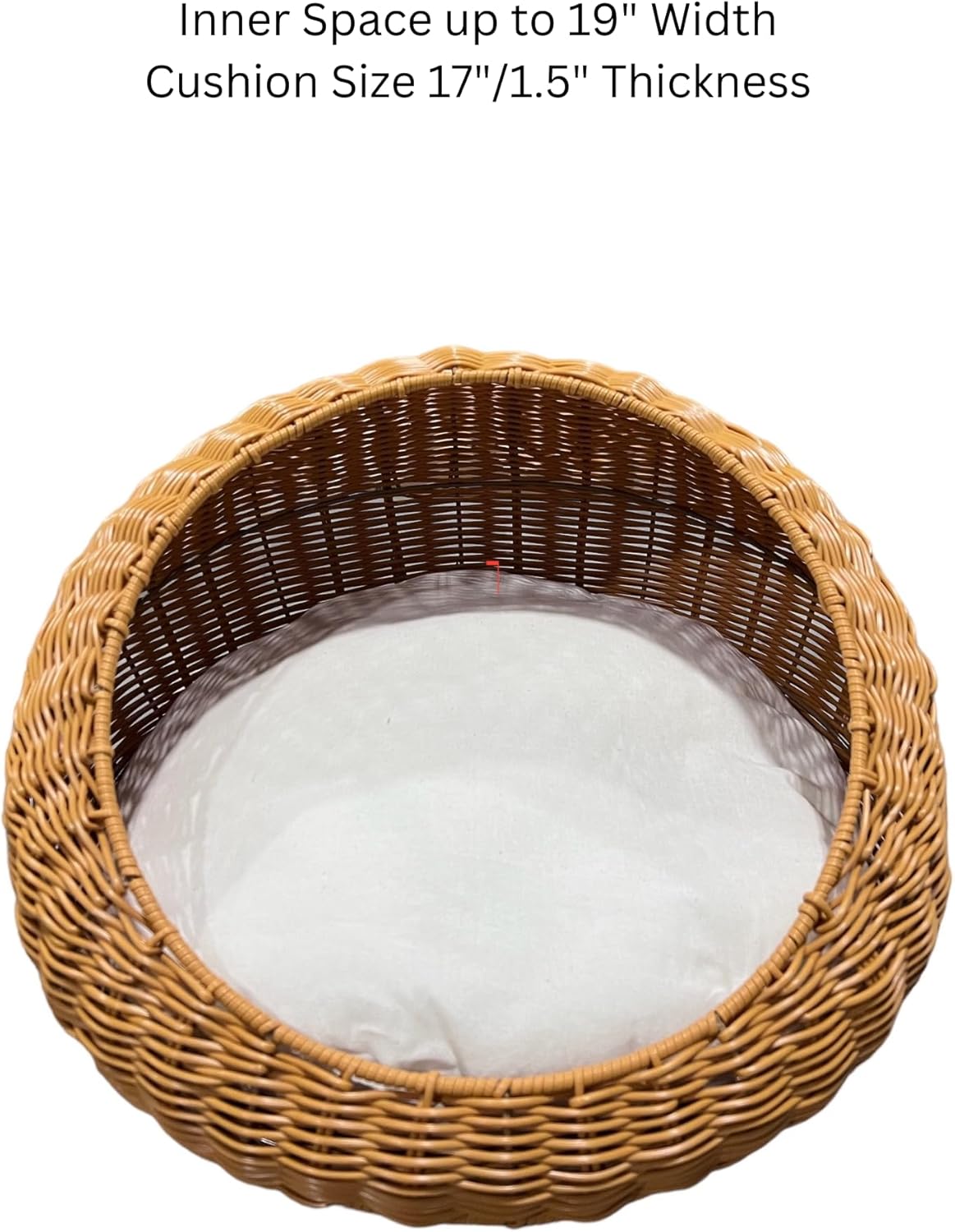 Poly Rattan Pet Bed Basket for Small Cats & Dogs with Removable Washable Cushion F174815