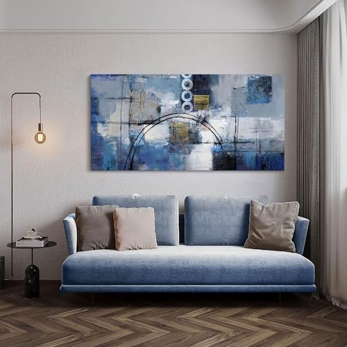yiijeah Large Abstract Canvas Wall Art Giclee Print White Gray 30x60 B772