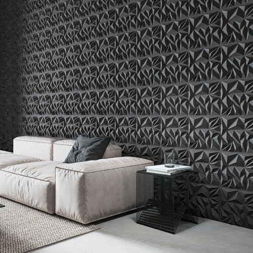 Art3d 33-Pack 3D Wall Panels, Diamond Textured Accent Wall Paneling, 12 x 12 inch White D9779