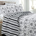 Cozy Line Home Fashions French Medallion 100% Cotton Bedding Quilt Set, Beige Ivory Rose Flower Reversible Coverlet Bedspread (Cream Eggnog, Queen -3 Piece)
