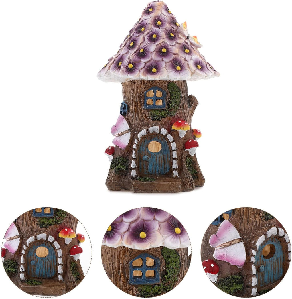 OSALADI Solar Mushroom House Decoration for Garden Lawn D640