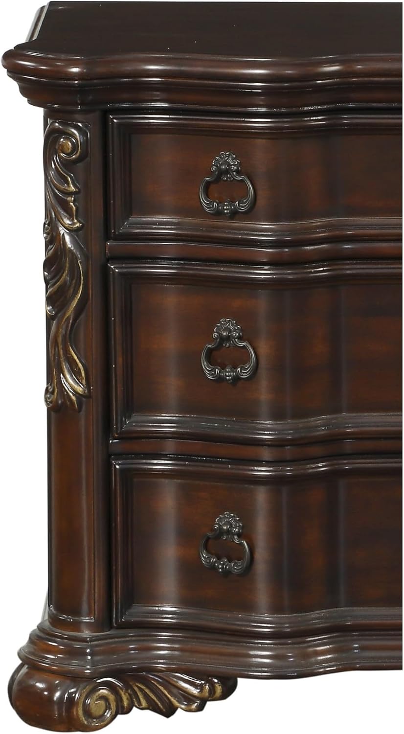 Cherry Finish Nightstand with 3 Drawers B382