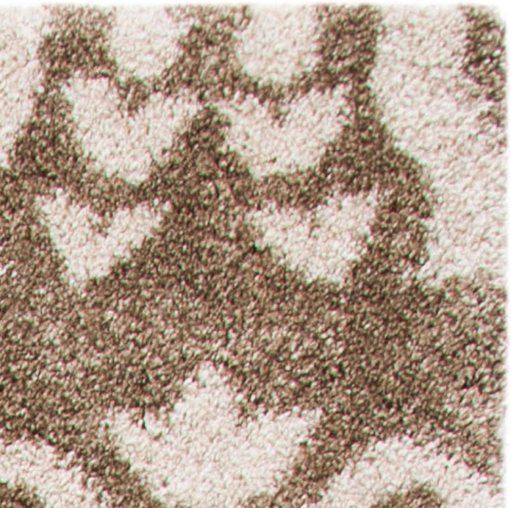 SAFAVIEH Florida Shag Collection Area Rug 6' x 9' Beige & Cream Damask Design O293
