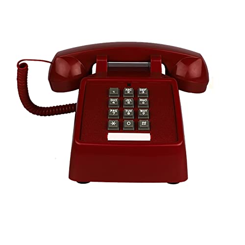 TelPal Corded Landline Phone for Home Office Hotel School, Heavy Desktop Retro Telephone with Loud Metal Bell Ringer (Ivory) K2679