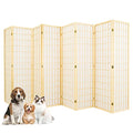 8 Panel Room Divider, Japanese Room Divider, Shoji Screen Room Divider, Folding Screen, Japanese Style, 5.6 Ft, Black