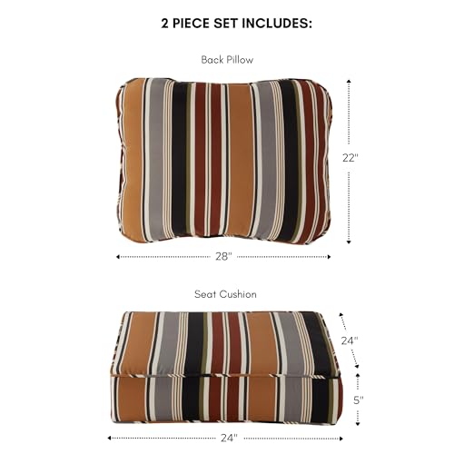 Greendale Home Fashions 2-Piece Outdoor Deep Seat Cushion Set, Aztec E2471