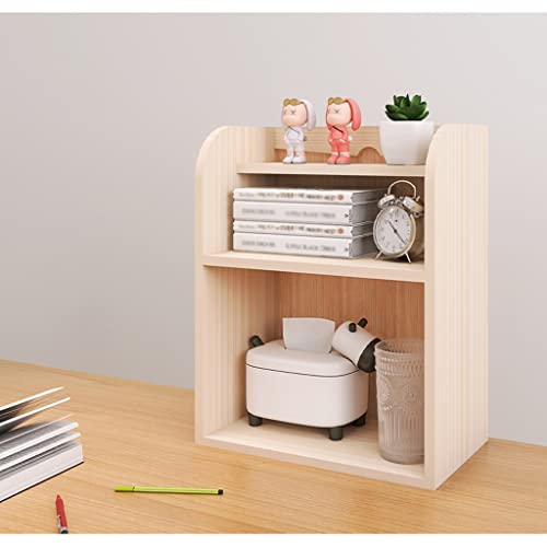 Desktop Bookshelf Double-Layer Wood Storage Rack for Office Organization G5057