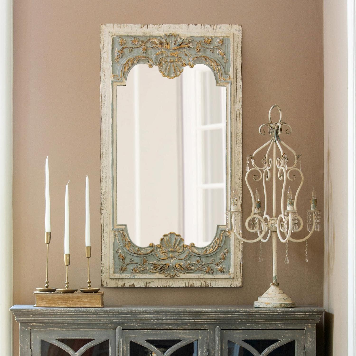 Park Hill Collection Country French Coquille Carved Wood Mirror O369628